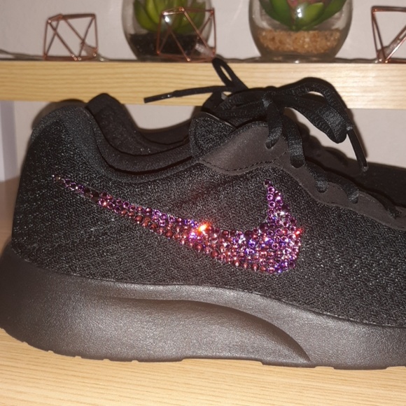 NEW Black and Purple bling Nike tanjun - Picture 2 of 6